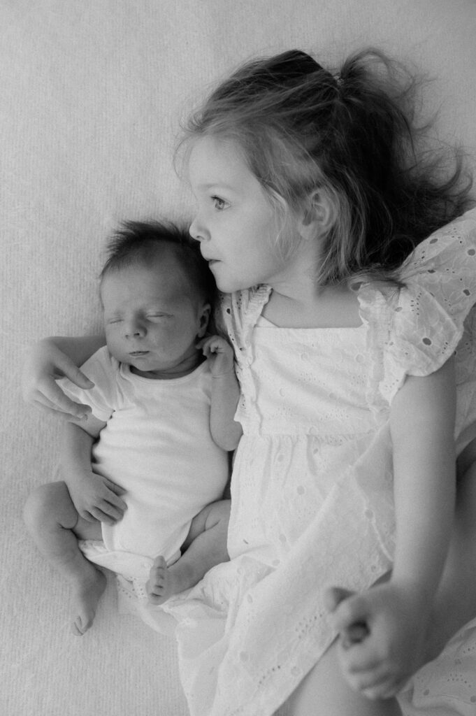 newborn boy and big sister photography york