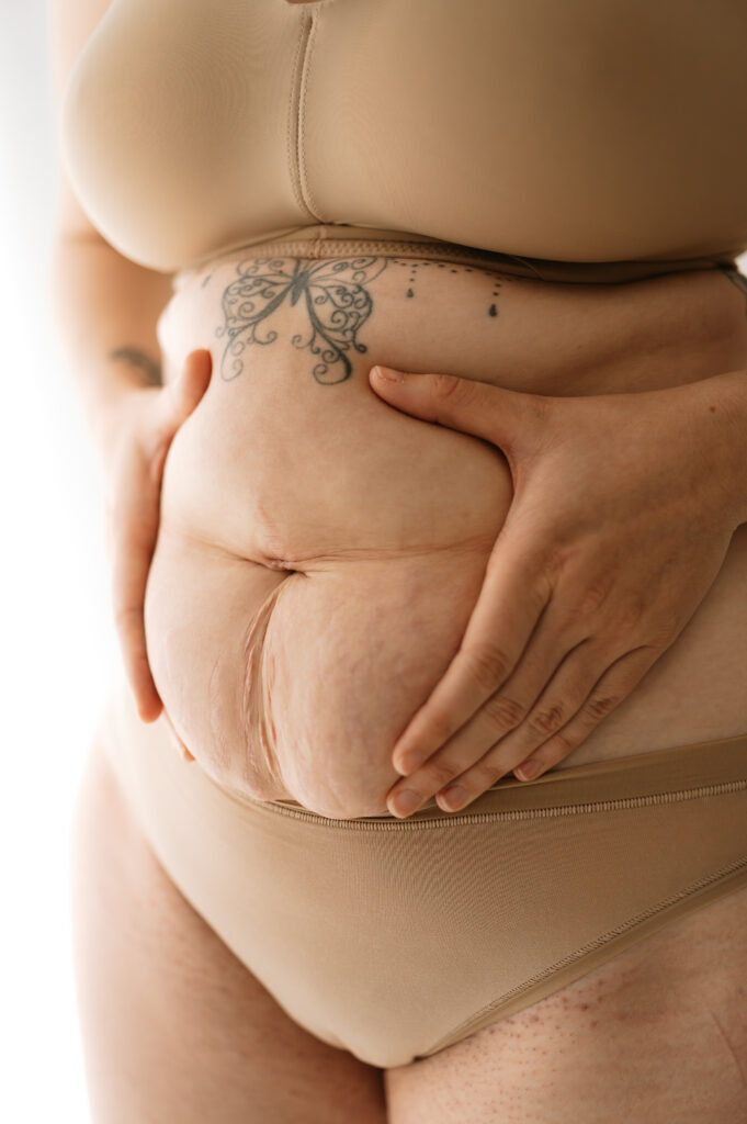 close up of Mums natural tummy