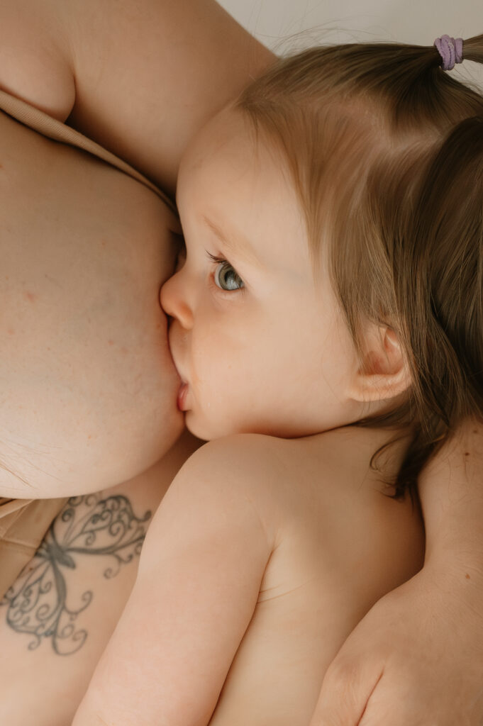 photographed breastfeeding Mum at York studio 