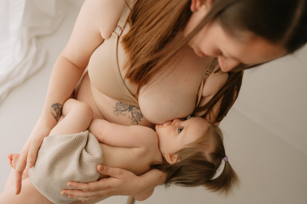 breastfeeding baby girl