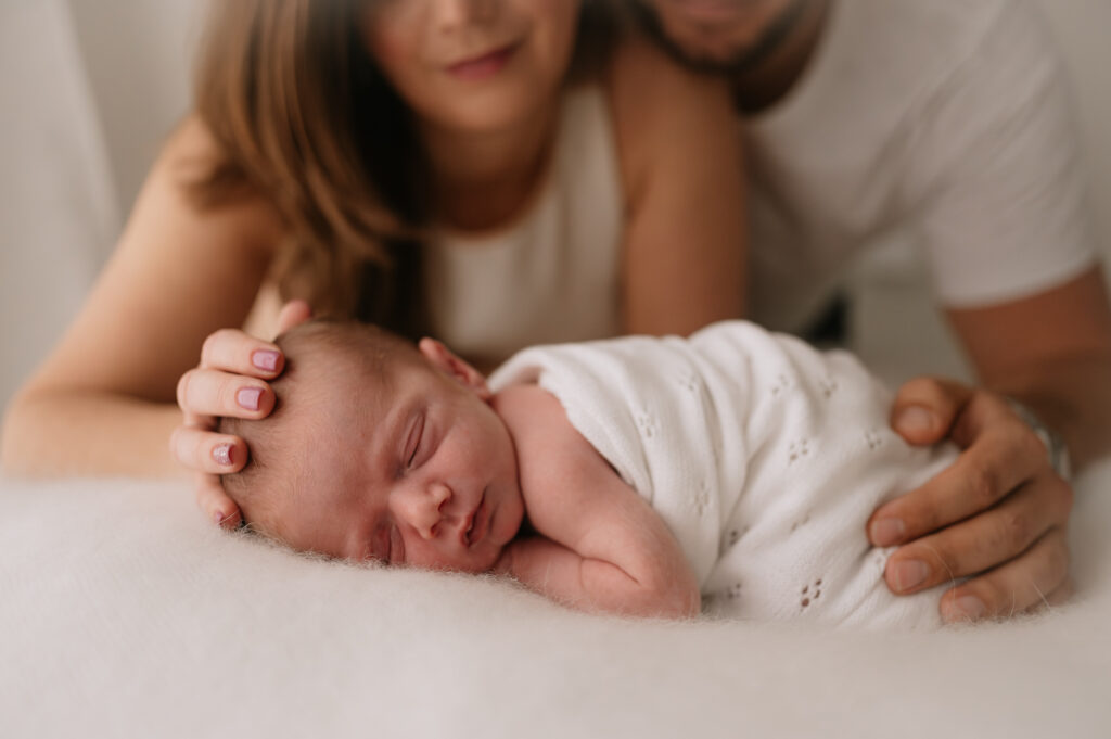 baby boy in my york newborn photography studio